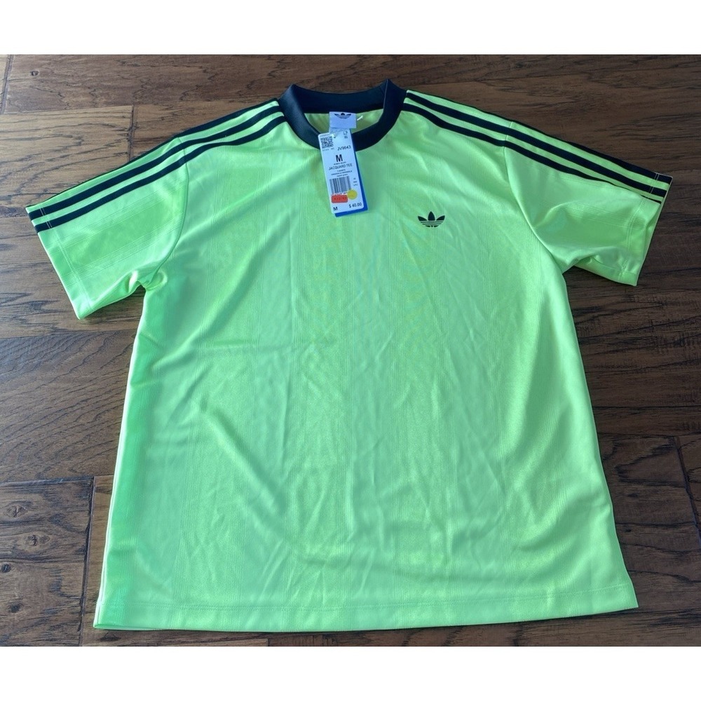 NWT Adidas Women's Jacquard Tee Signal Neon Green Size Medium
